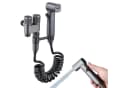 HEYHIPPO Handbrause Edelstahl Doppel-Auslass Grau 2m Schlauch Bild 2
