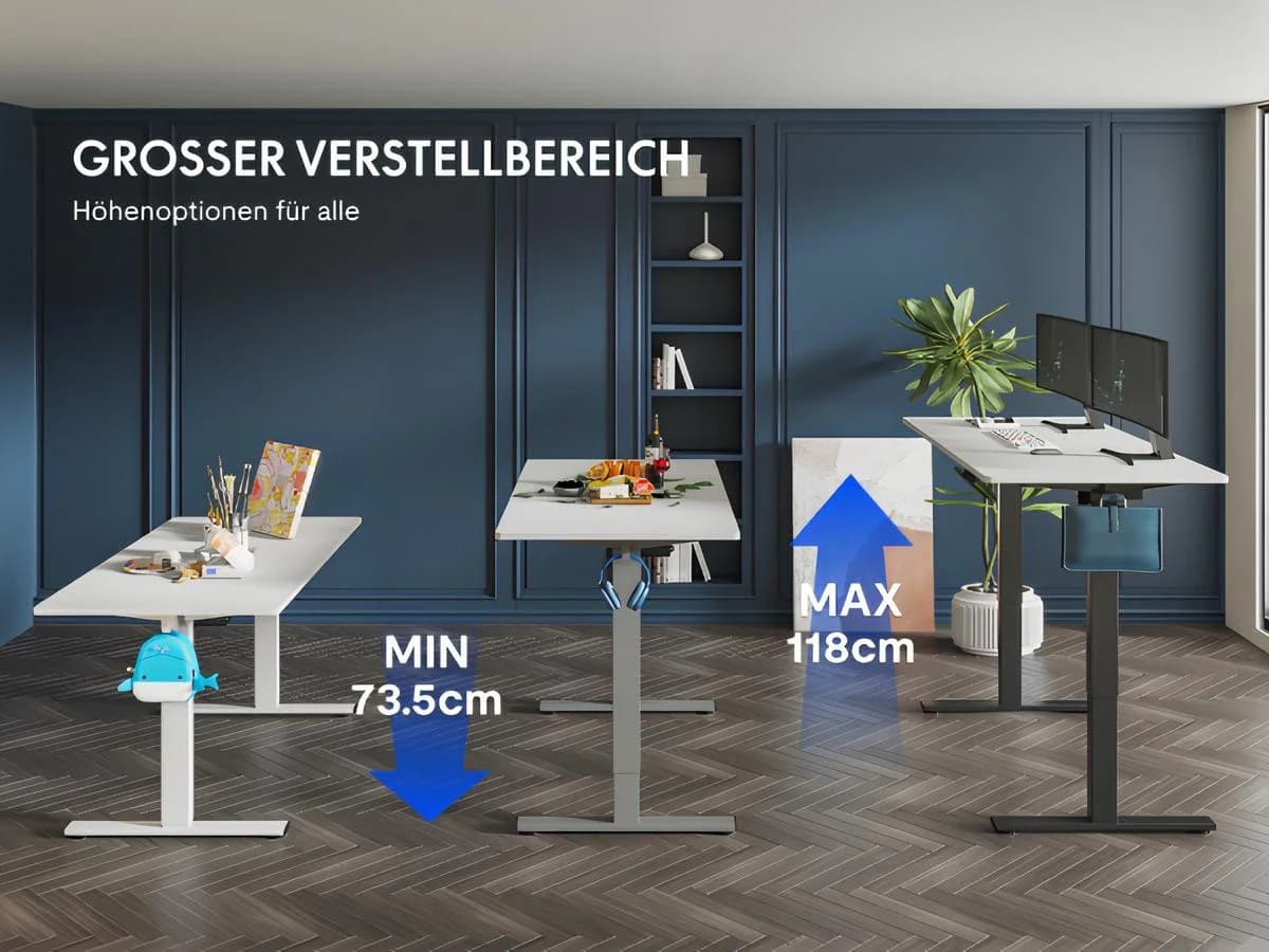 FLEXISPOT Elektrisch Höhenverstellbarer Schreibtisch Weiß - Bild 1
