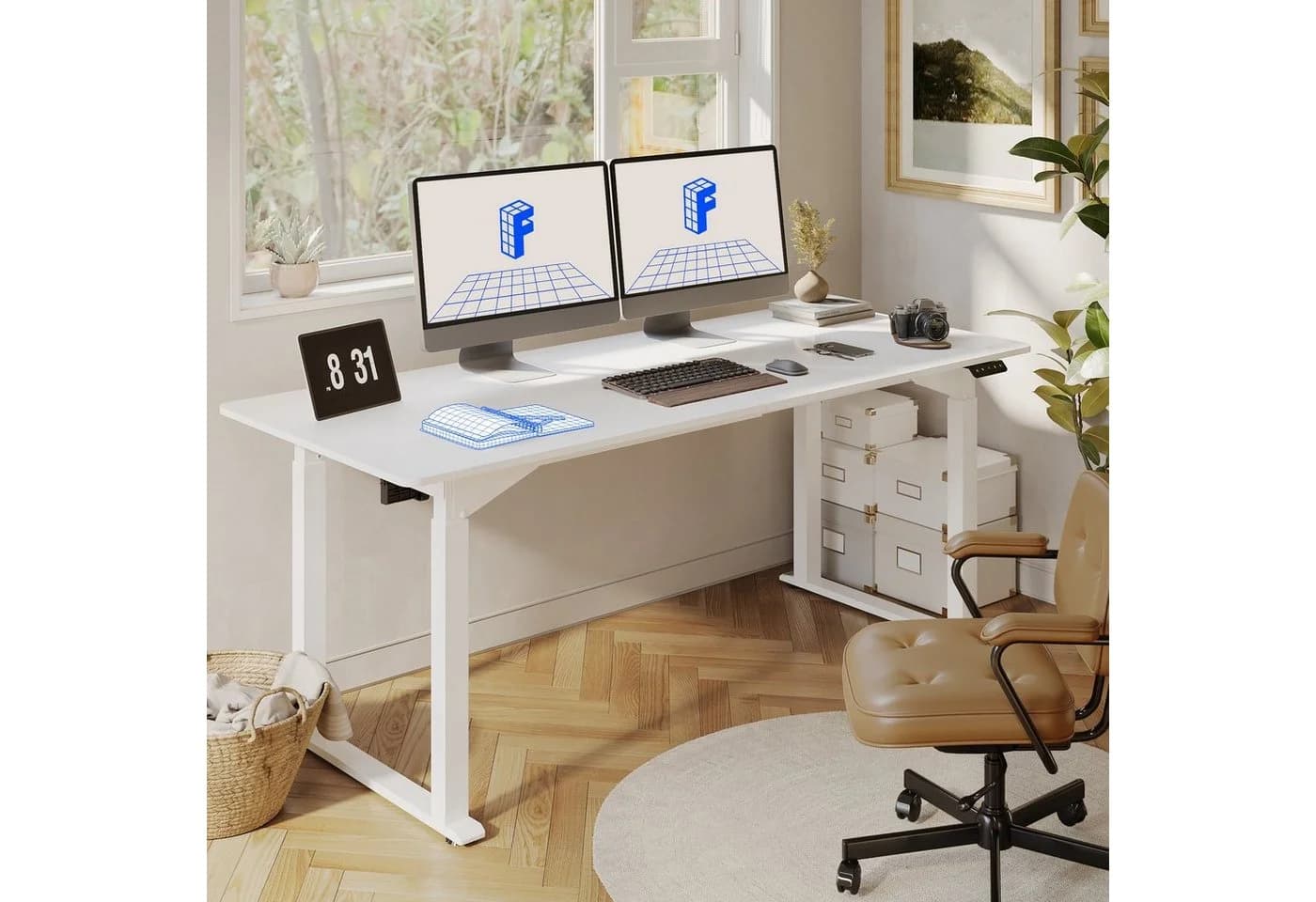 FLEXISPOT Schreibtisch Elektrisch höhenverstellbarer Tisch mit Doppelmotor