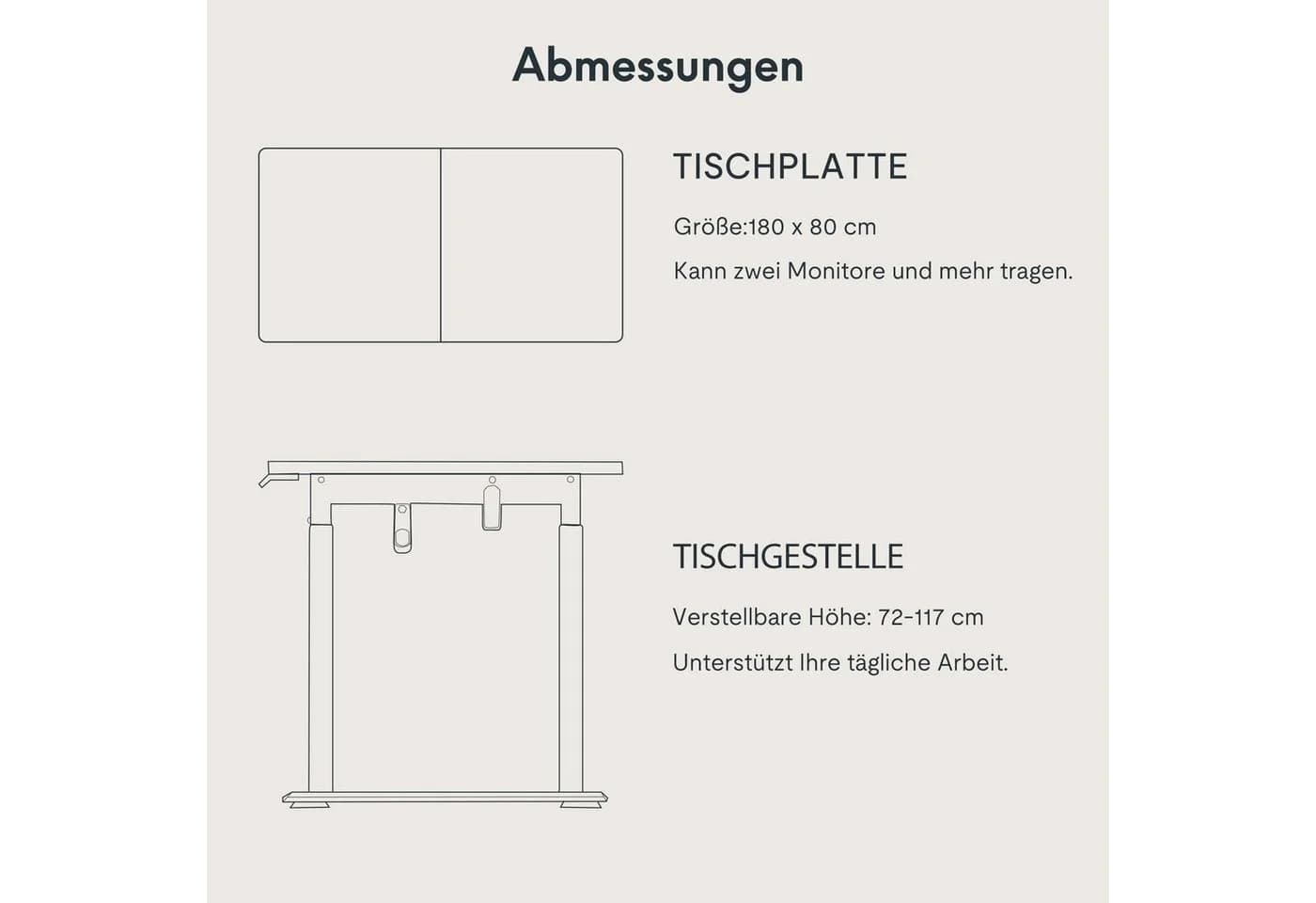 FLEXISPOT Schreibtisch Elektrisch höhenverstellbarer Tisch mit Doppelmotor - Bild 3