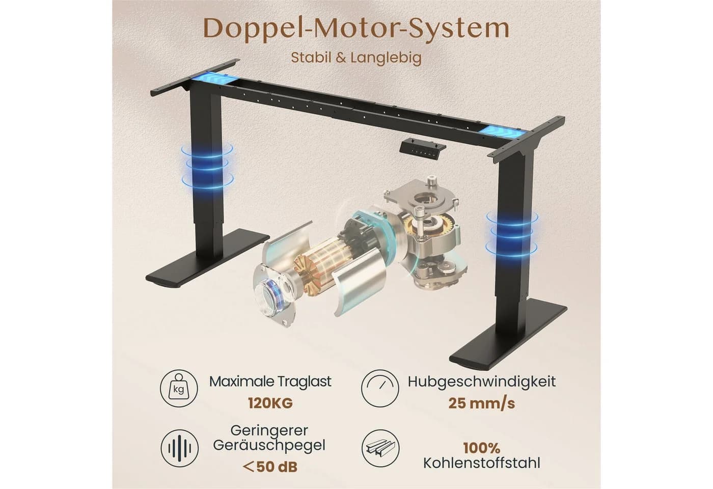 FLEXISPOT Sitz-Steh-Tisch Dual-Motor 4 Speicherplätze Anti-Kollisionssystem - Bild 4
