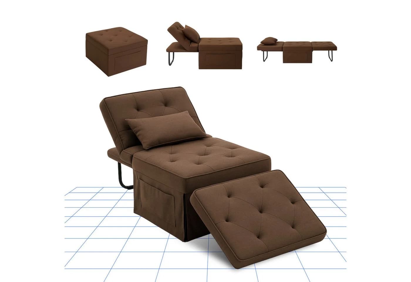 FLEXISPOT Schlafsofa Relaxsessel Beige Klappsofa - Bild 2