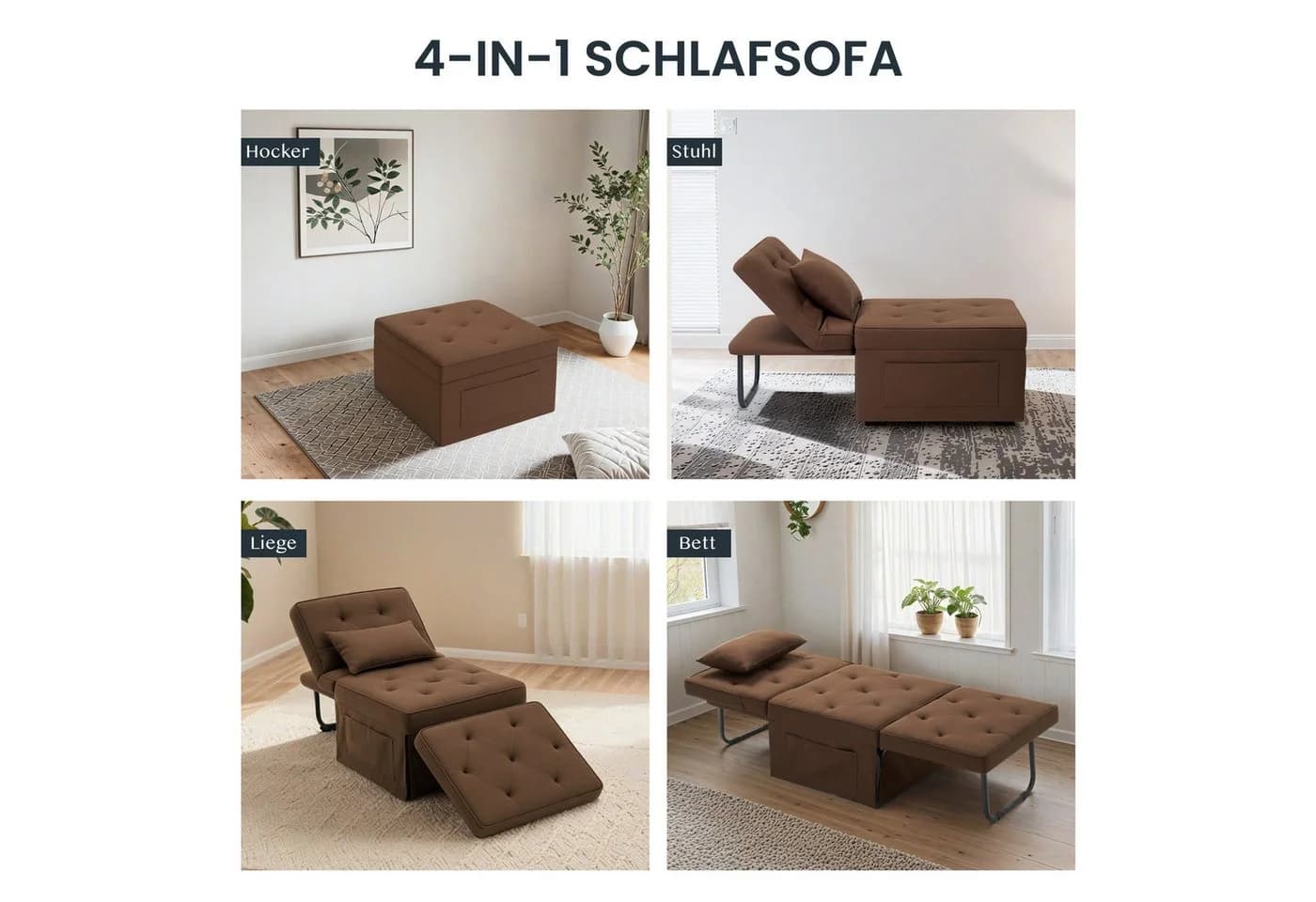FLEXISPOT Schlafsofa Relaxsessel Beige Klappsofa - Bild 5