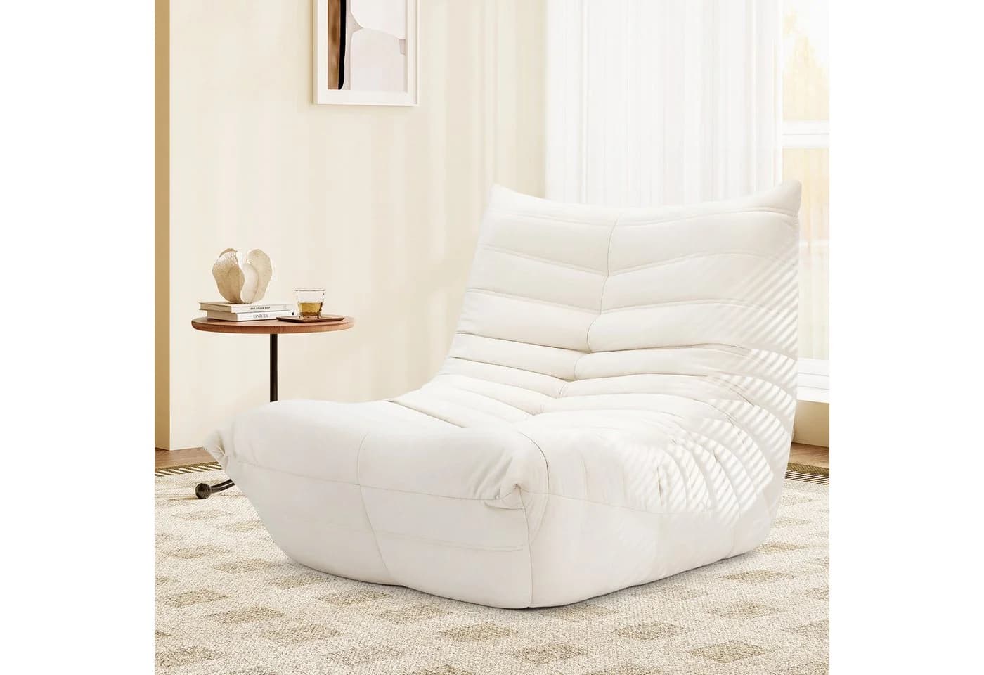 OUNUO Lounge-Sofa mit Memory-Schaum für kleine Räume Beige - Bild 2