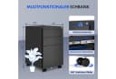 FLEXISPOT Rollcontainer Aufbewahrungsschrank 3 Schubladen Schwarz Bild 1