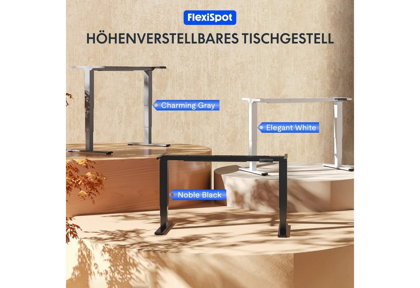 FLEXISPOT EC5 Schreibtisch Elektrisch Höhenverstellbar Grau 120kg - Bild 2