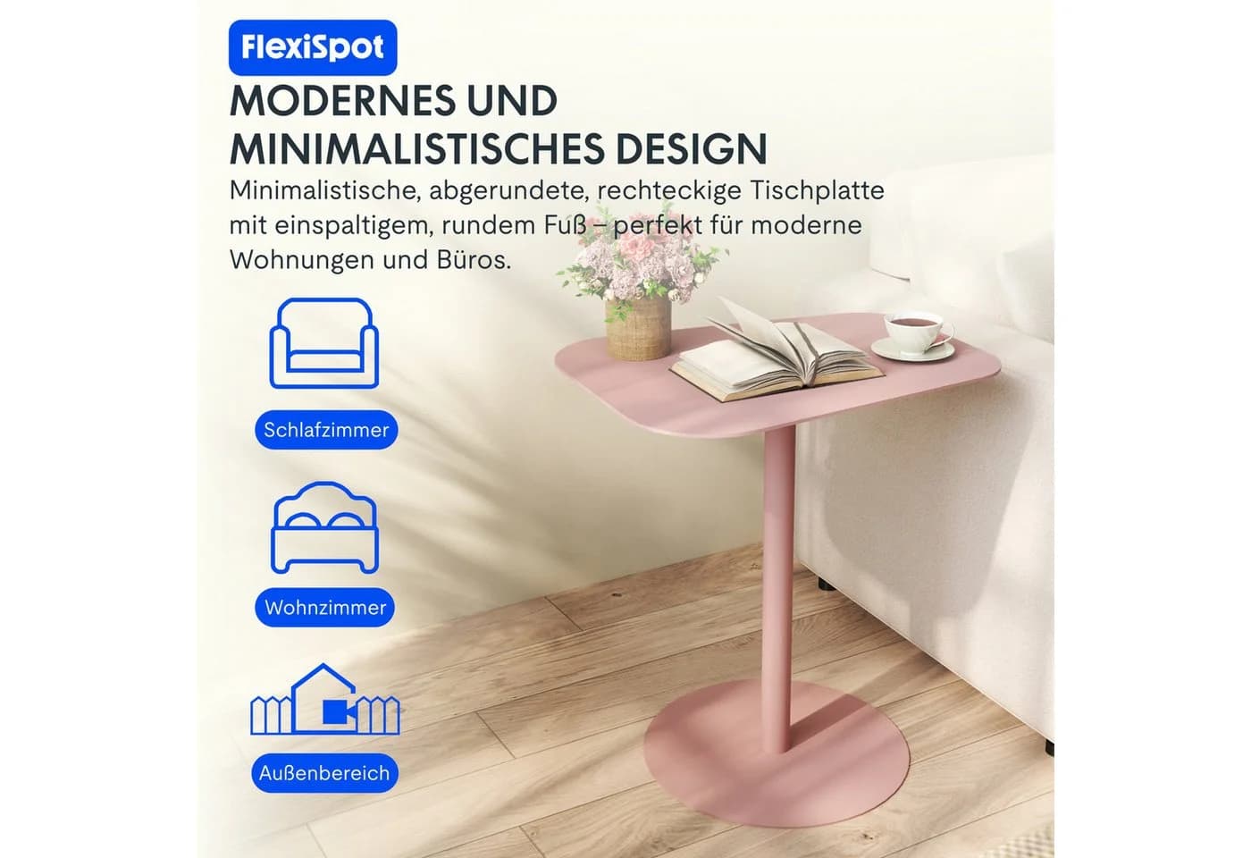 FLEXISPOT Beistelltisch Stahl Rosé 20 kg - Bild 5