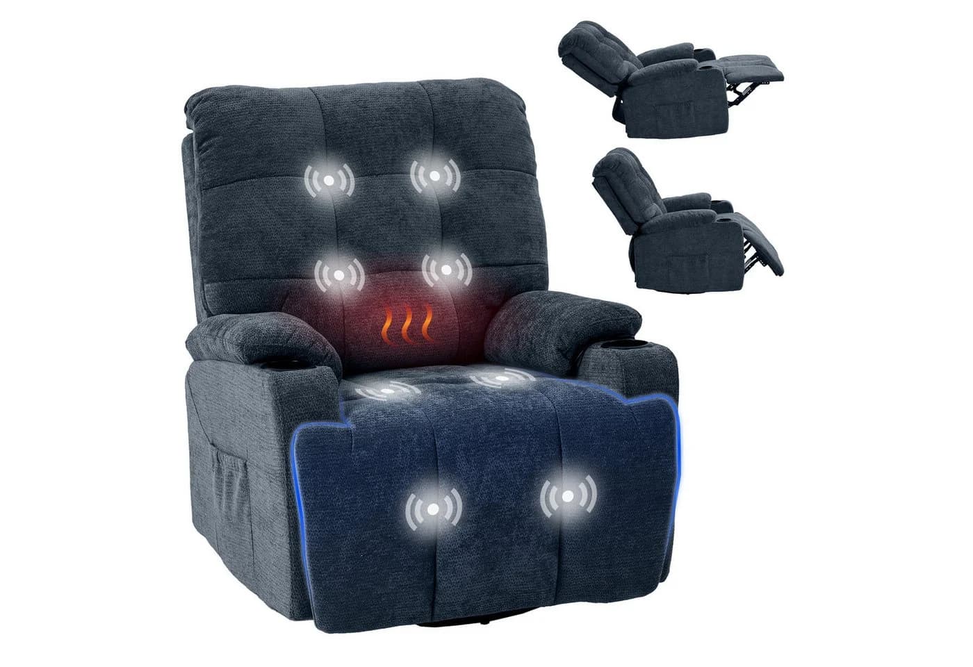 FLEXISPOT Relaxsessel Elektrisch 360° drehbar Dunkelblau - Bild 2