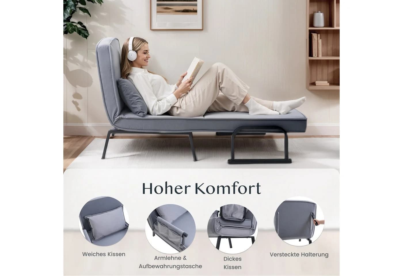FLEXISPOT Loungesessel 3-in-1 Schlafsessel mit Bettfunktion - Bild 5
