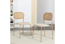 Furnishings Home Rattanstuhl 2-tlg. Beige Polsterstuhl mit Metallbeinen Bild 2