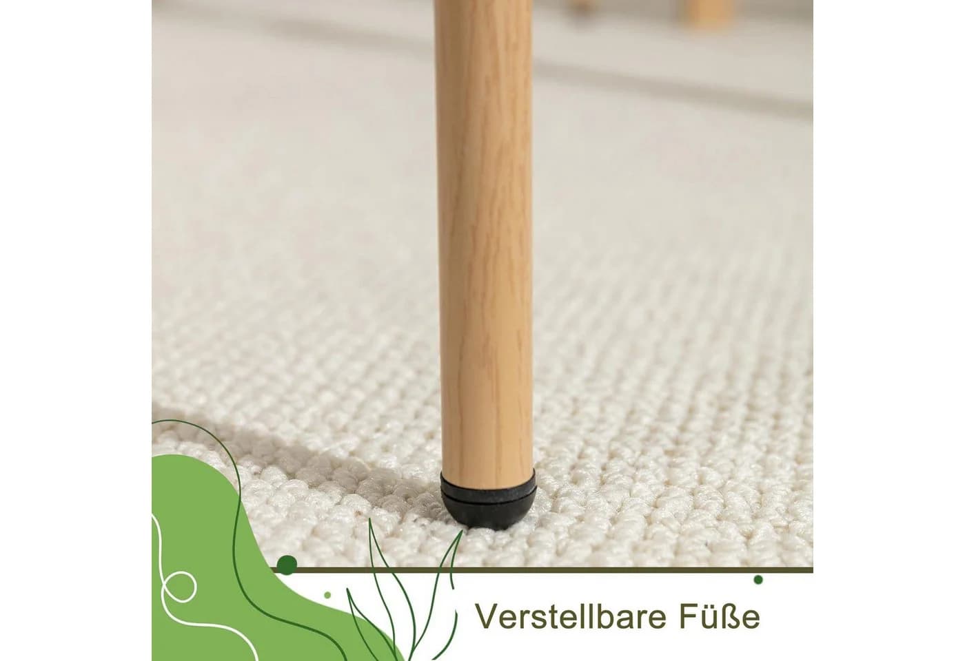 Furnishings Home Rattanstuhl 2-tlg. Beige Polsterstuhl mit Metallbeinen - Bild 4