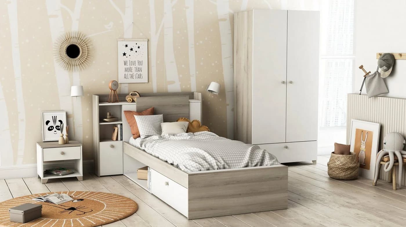 Einzelbett DEMEYERE GROUP Life Weiß mit Stauraum - Bild 2