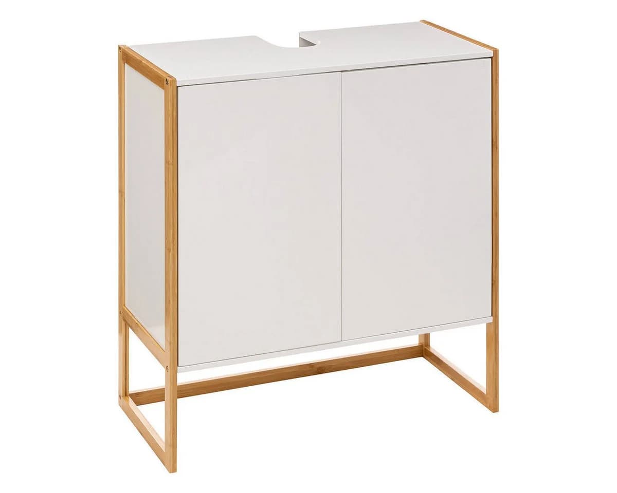 5five Simply Smart NATUREO Waschbeckenschrank Weiß/Schwarz Bambusrahmen - Bild 2
