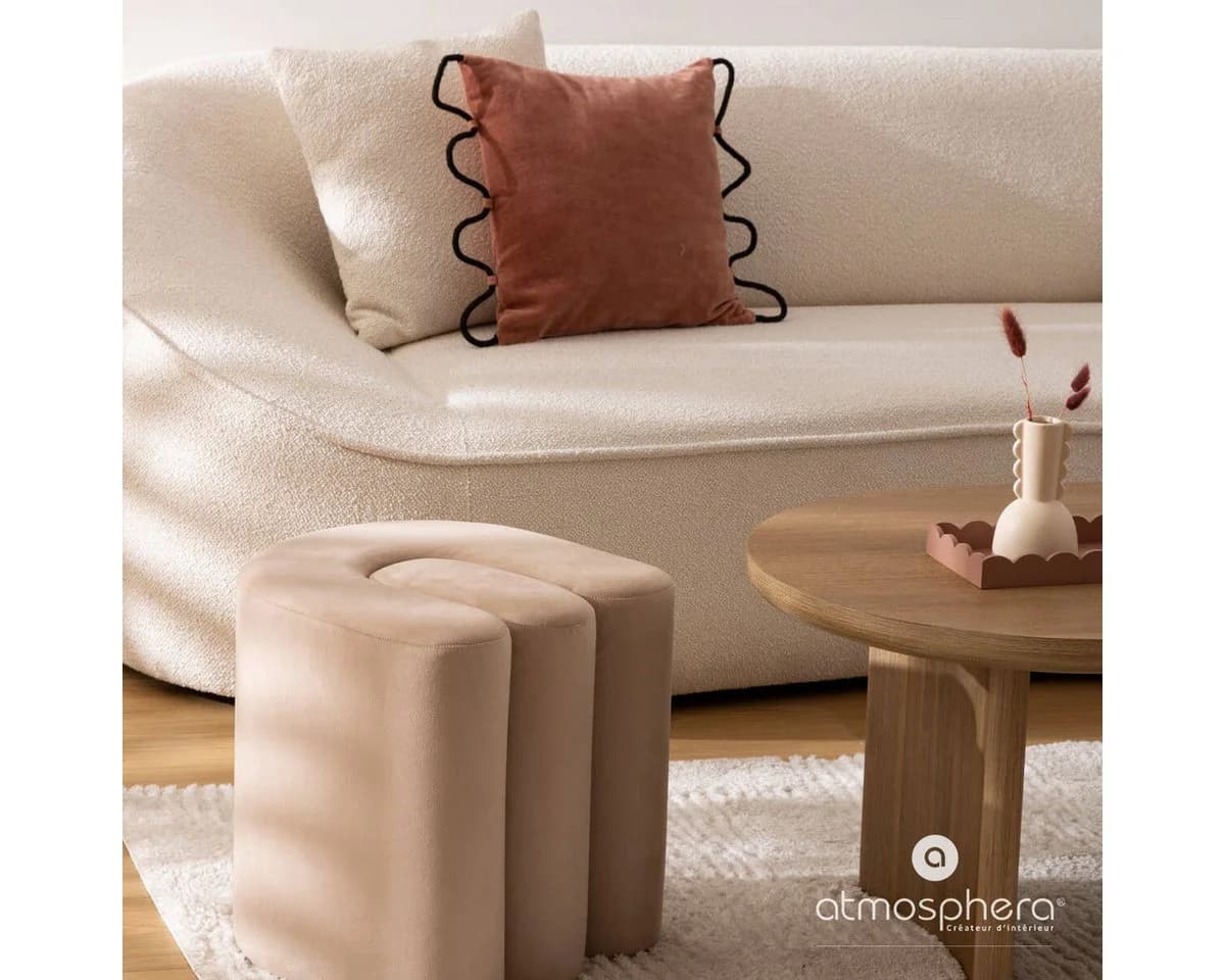 Atmosphera Créateur d'intérieur Polsterhocker Beige Modern - Bild 1