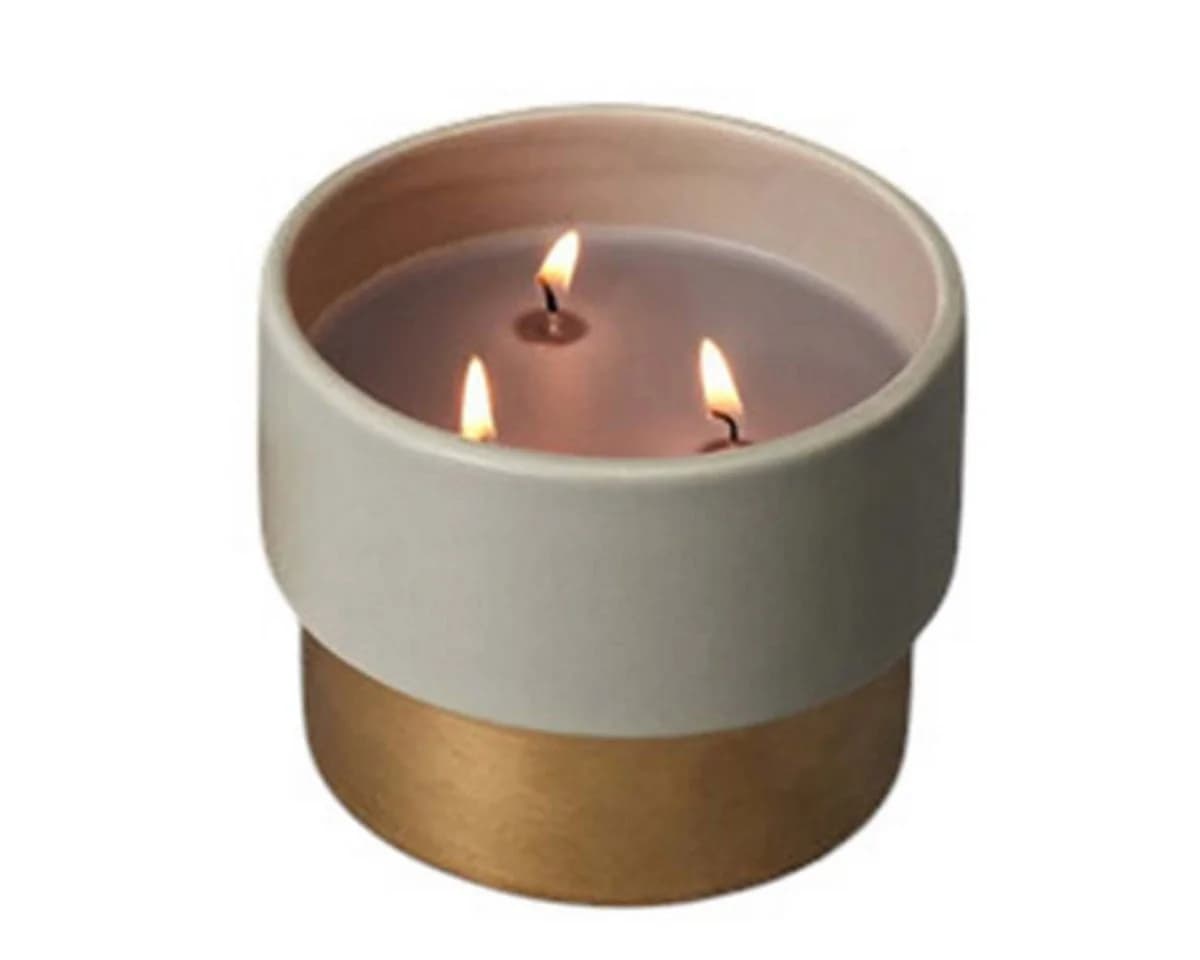 HOME DECO FACTORY Duftkerze "Senteur Musc Blanc" 140g Gold Keramik