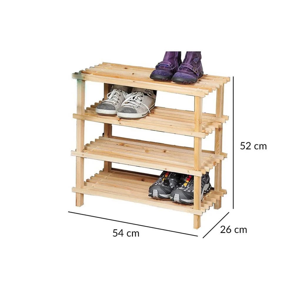 Kesper Schuhregal 4-stöckig Tannenholz hell FSC - Bild 4