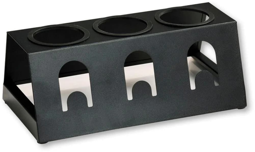 KESPER Flaschenhalter für 3 Flaschen mit Abtropfschale Schwarz Metall