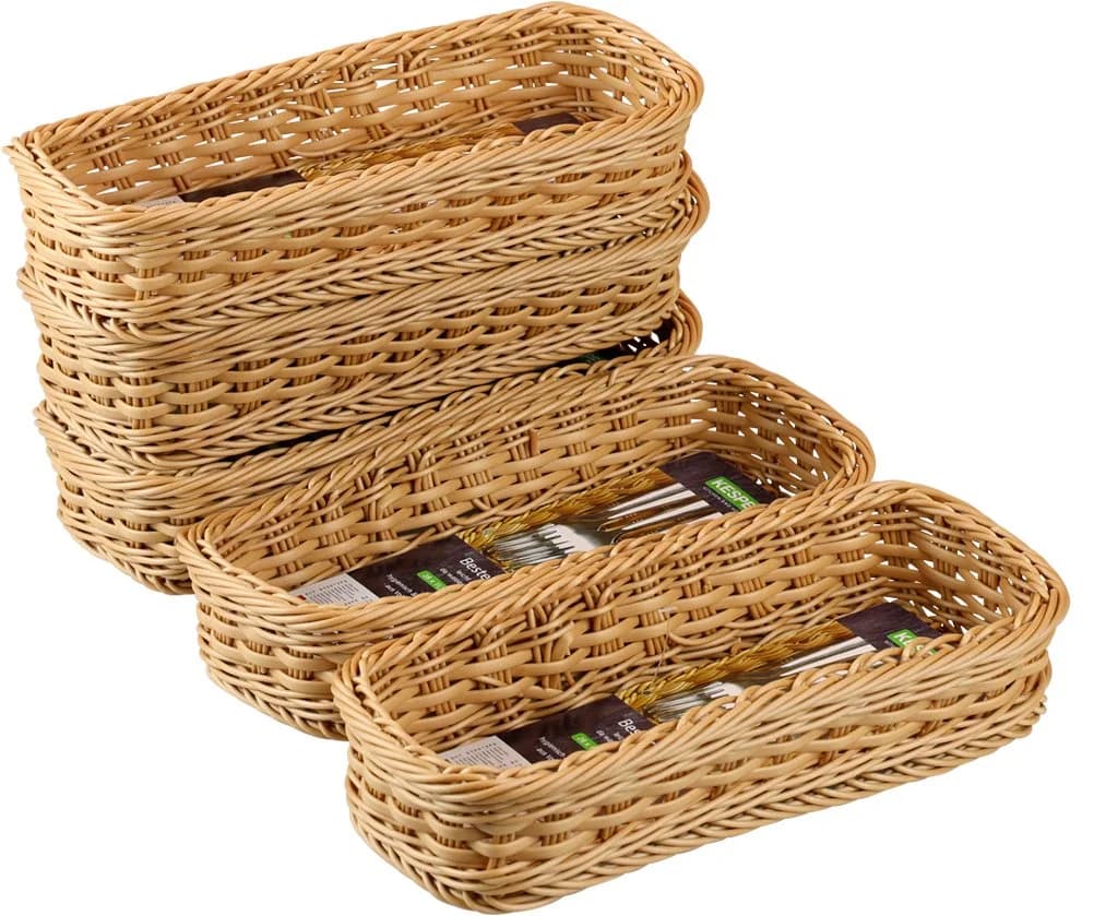 KESPER Besteckkorb 5er Set Braun Geflecht Kunststoff