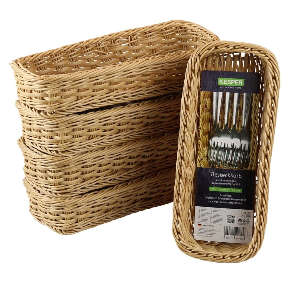 KESPER Besteckkorb 5er Set Braun Geflecht Kunststoff - Bild 2