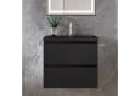 duschspa Waschtisch mit Unterschrank Schwarz Hochglanz Bild 3