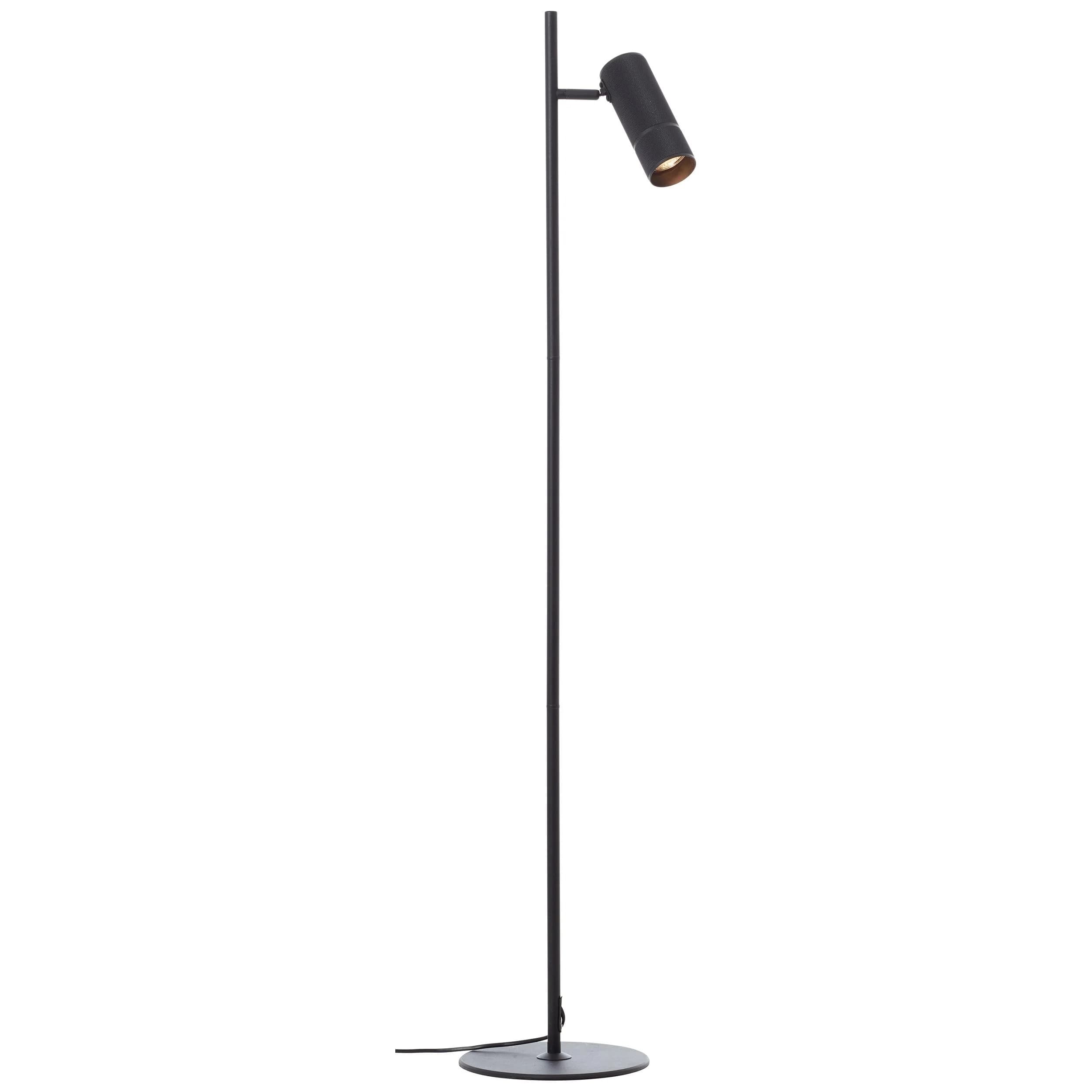 BRILLIANT Stehlampe Marty Schwarz Braun Aluminium Schwenkbar