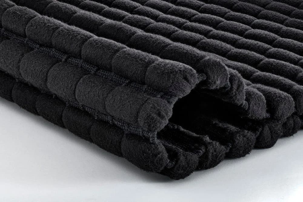 Kleine Wolke Badematte Avera Schwarz Handgewebt Uni - Bild 1