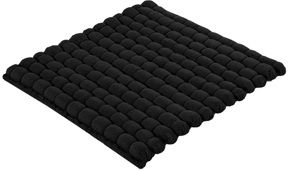 Kleine Wolke Badematte Avera Schwarz Handgewebt Uni - Bild 2