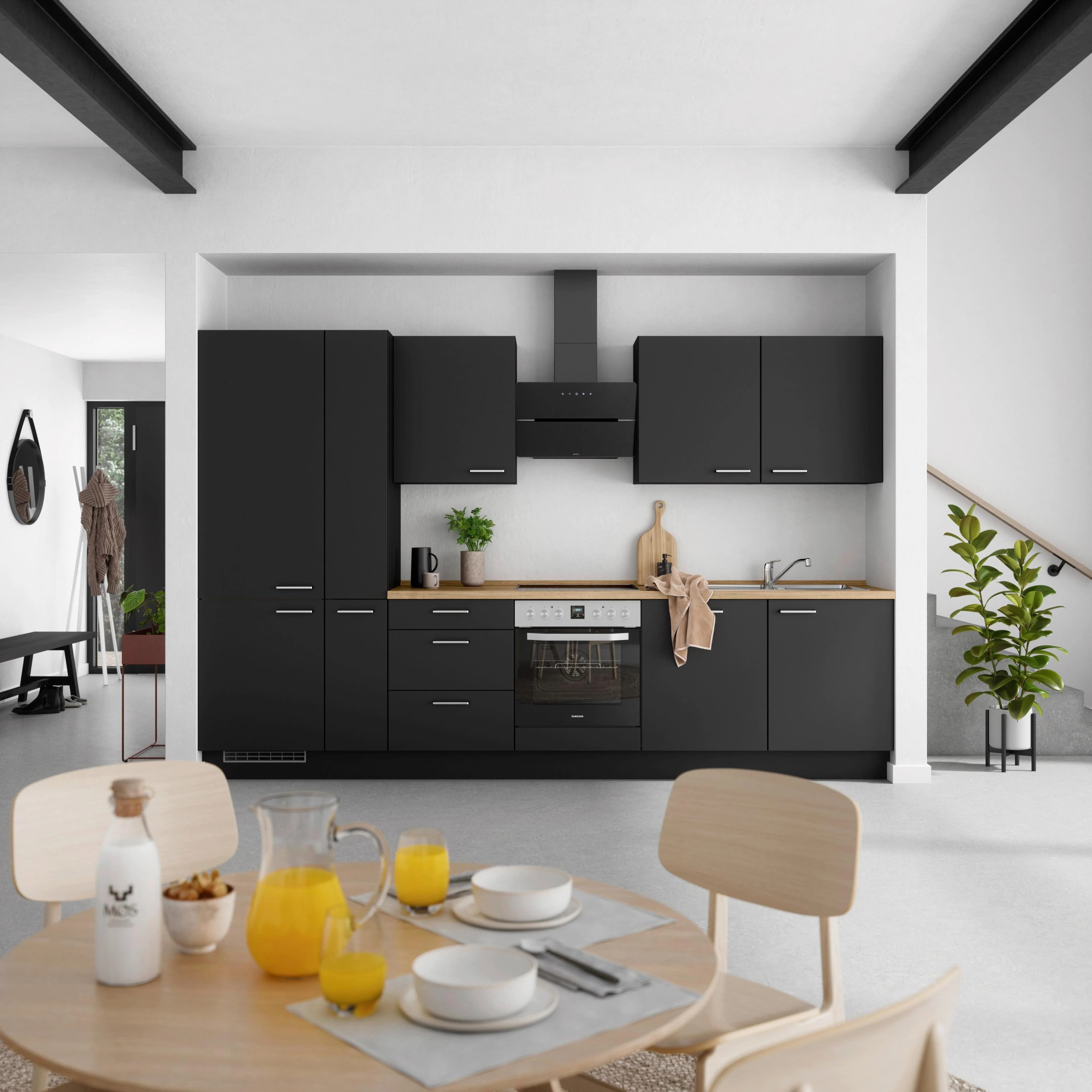 Nobilia Küchenzeile Touch II Schwarz Eiche Sierra Nachbildung