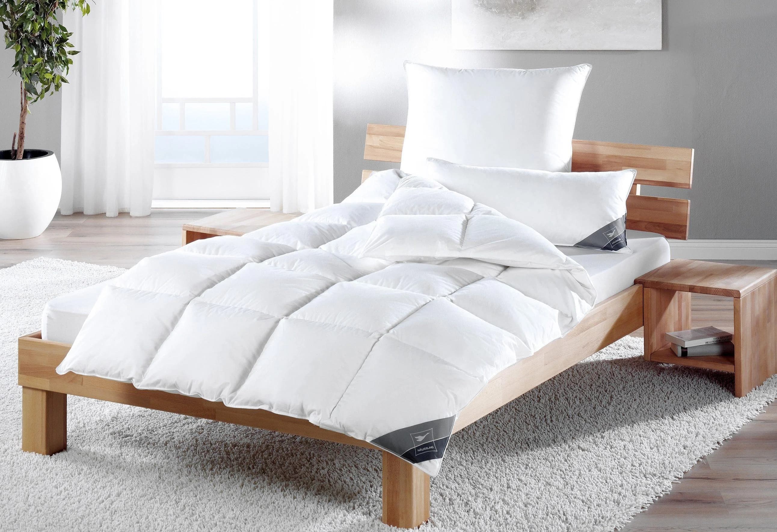 Häussling Kuscheltraum Daunendecke & Kissen Set Weiß Baumwolle