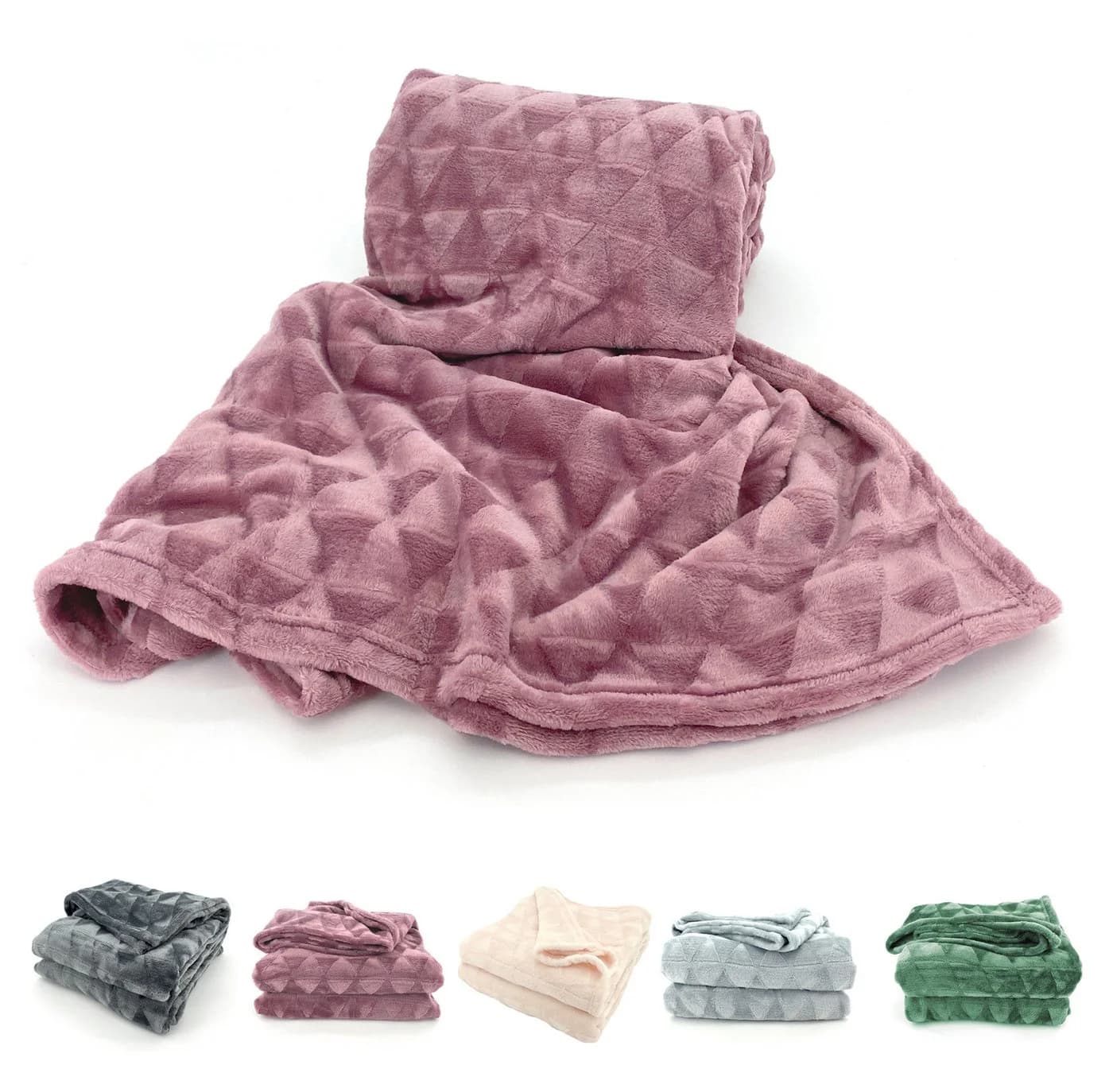 heimtexland Wohndecke Soft Flanell Kuscheldecke XL 200x150cm Rosa Rautenmuster - Bild 2