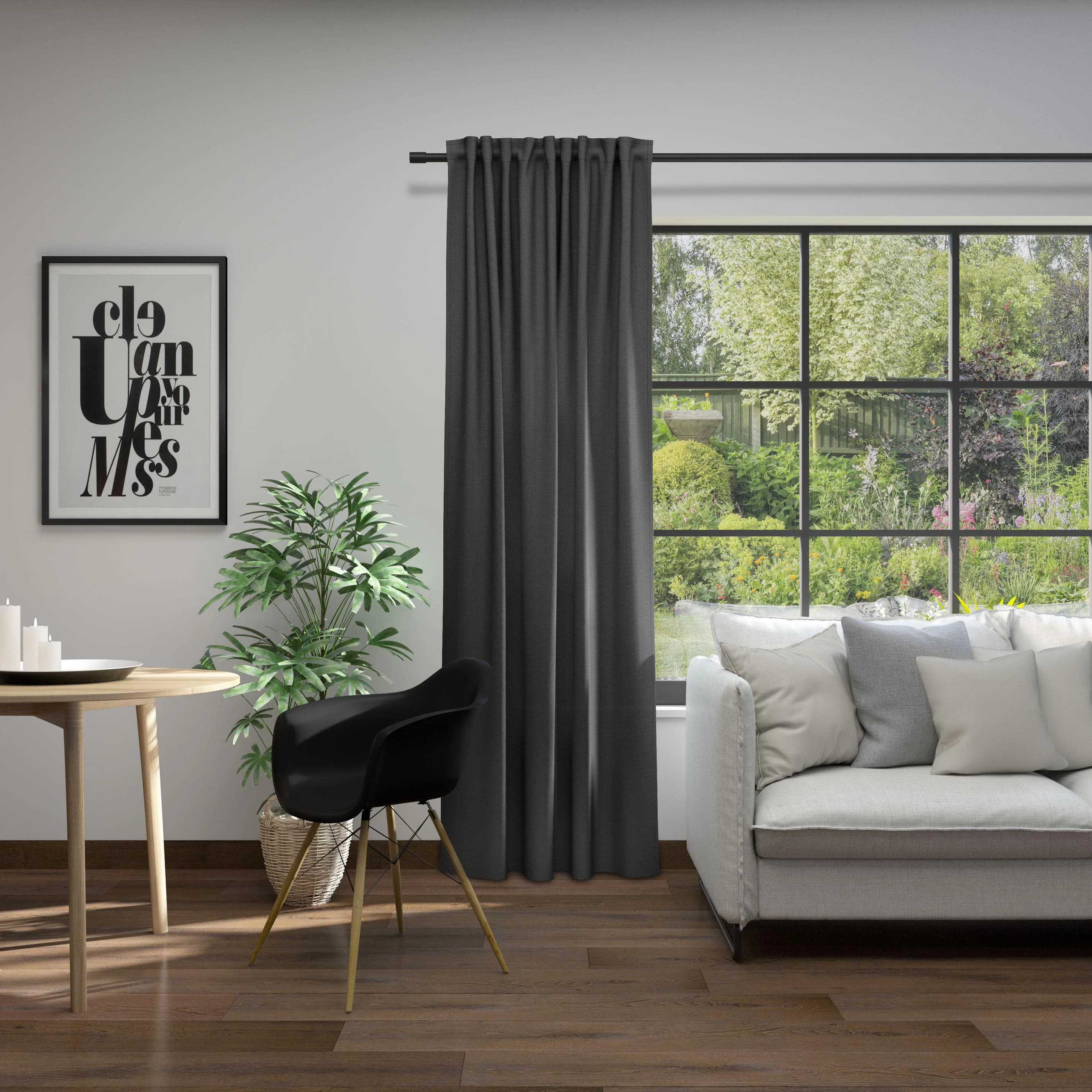 NEUTEX FOR YOU Vorhang Linessa Grau Verdeckte Schlaufen