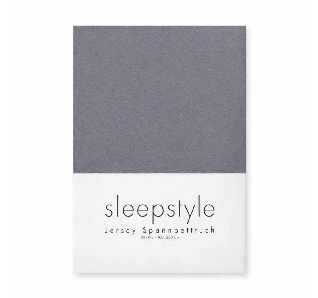 Sleepstyle Spannbettlaken Jersey Grau 100% Baumwolle Rundumgummi - Bild 2
