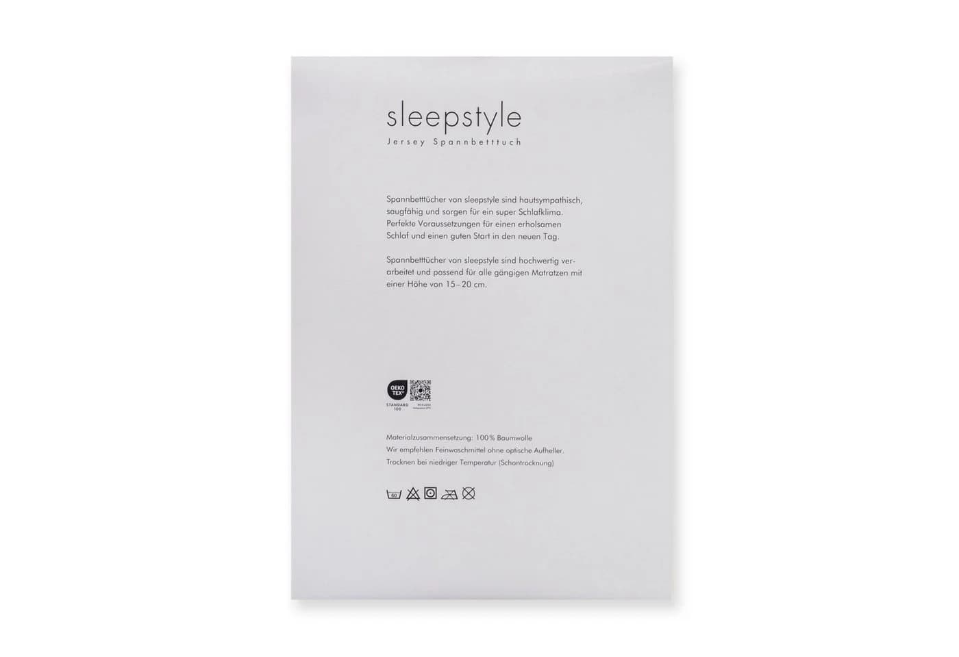 Sleepstyle Spannbettlaken Jersey Grau 100% Baumwolle Rundumgummi - Bild 3