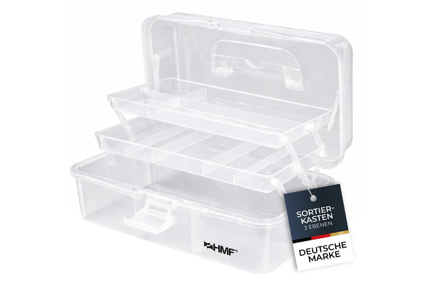 HMF Nähkasten 3 Ebenen Sortierbox Transparent - Bild 2