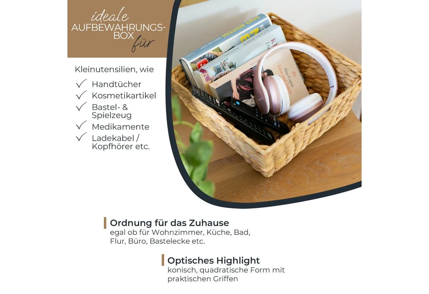 HMF Aufbewahrungskorb Wasserhyazinthe Beige - Bild 3