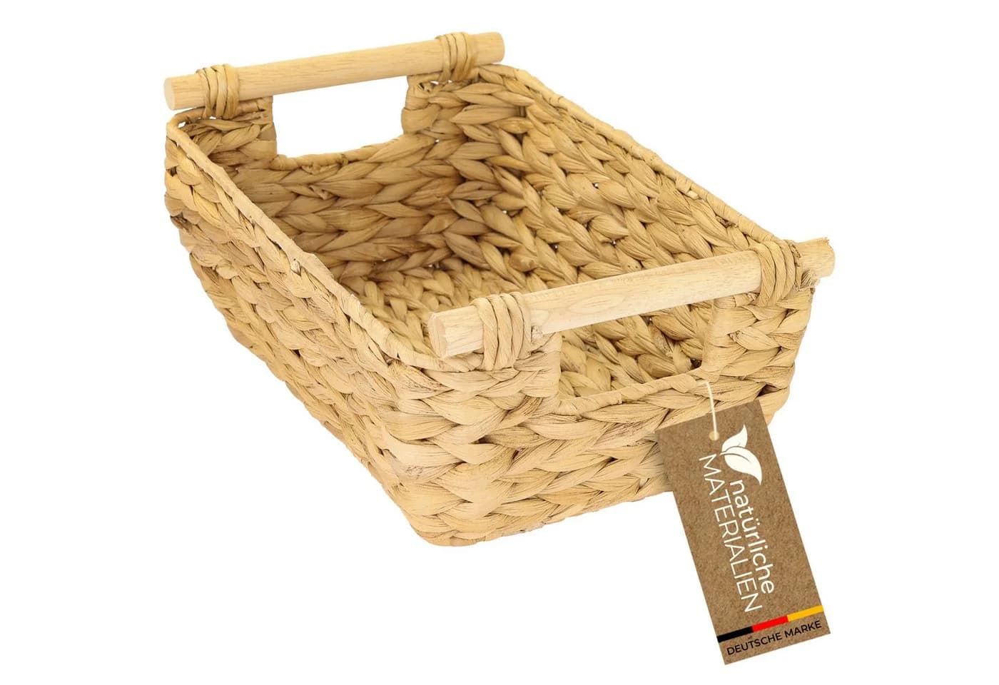 HMF Aufbewahrungskorb Wasserhyazinthe mit Holzgriffen - Bild 2