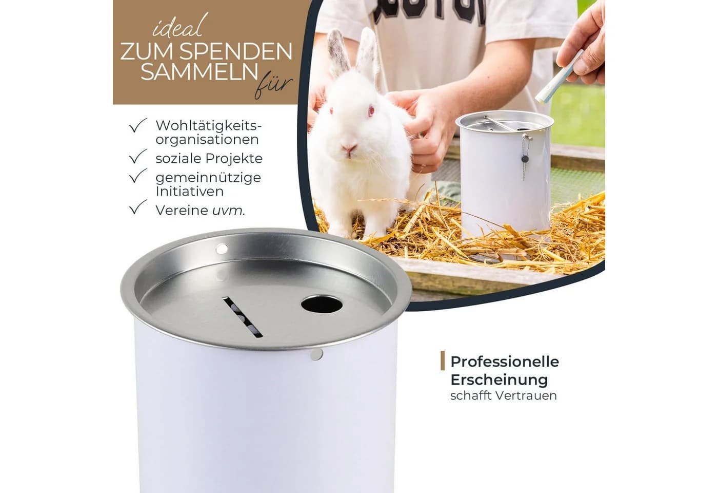 HMF Spendendose 10-tlg. Silber/Lichtgrau