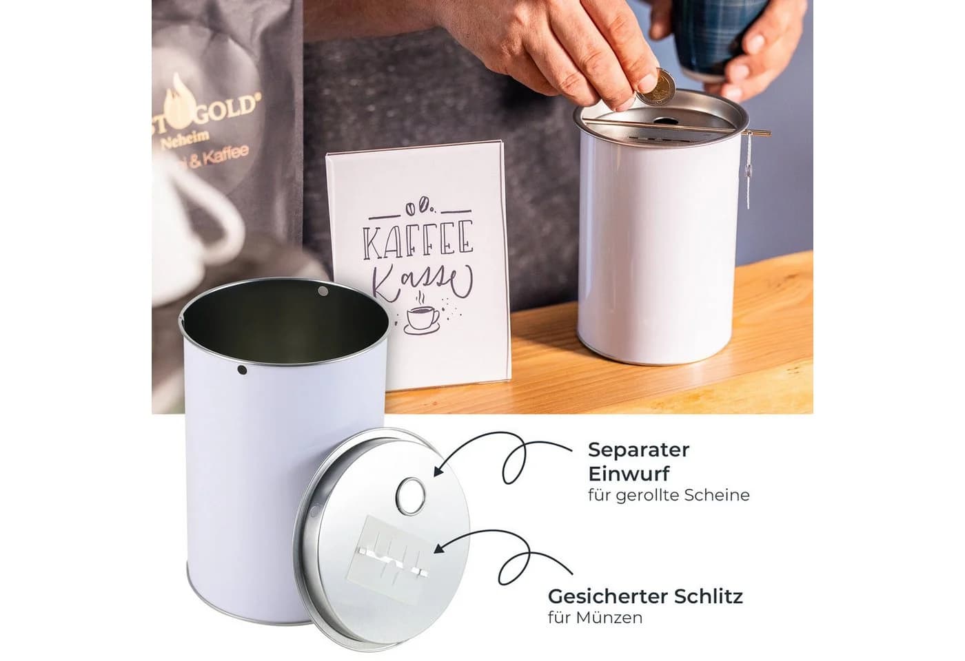 HMF Spendendose 10-tlg. Silber/Lichtgrau - Bild 3