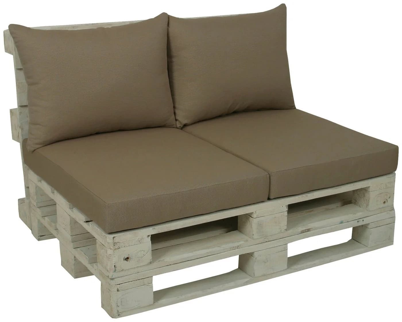 Palettenkissen GO-DE Beige 60x80 cm 12 cm gepolstert 2er-Set - Bild 2