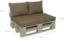 Palettenkissen GO-DE Beige 60x80 cm 12 cm gepolstert 2er-Set Bild 4