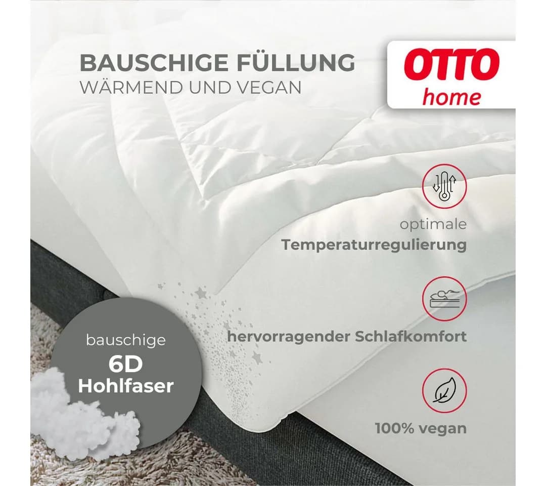 OTTO HOME Baca Microfaserbettdecke + Kopfkissen Set Weiß - Bild 3