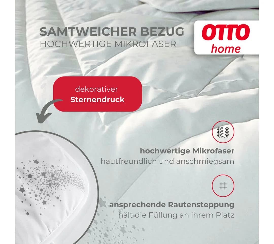 OTTO HOME Baca Microfaserbettdecke + Kopfkissen Set Weiß - Bild 4