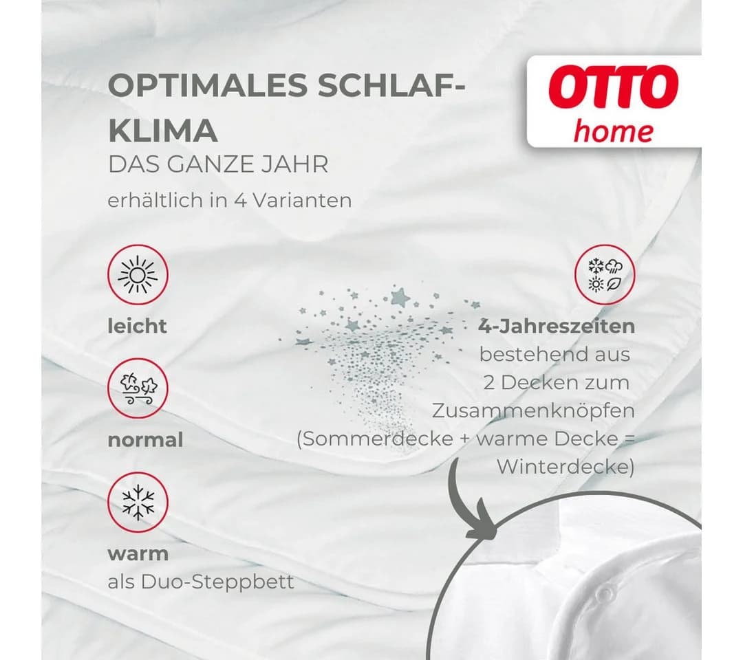 OTTO HOME Baca Microfaserbettdecke + Kopfkissen Set Weiß - Bild 5