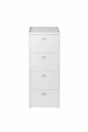 Kreher Rollcontainer 4 Schubladen Rattan Design Weiß/Braun Bild 1