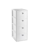 Kreher Rollcontainer 4 Schubladen Rattan Design Weiß/Braun Bild 2