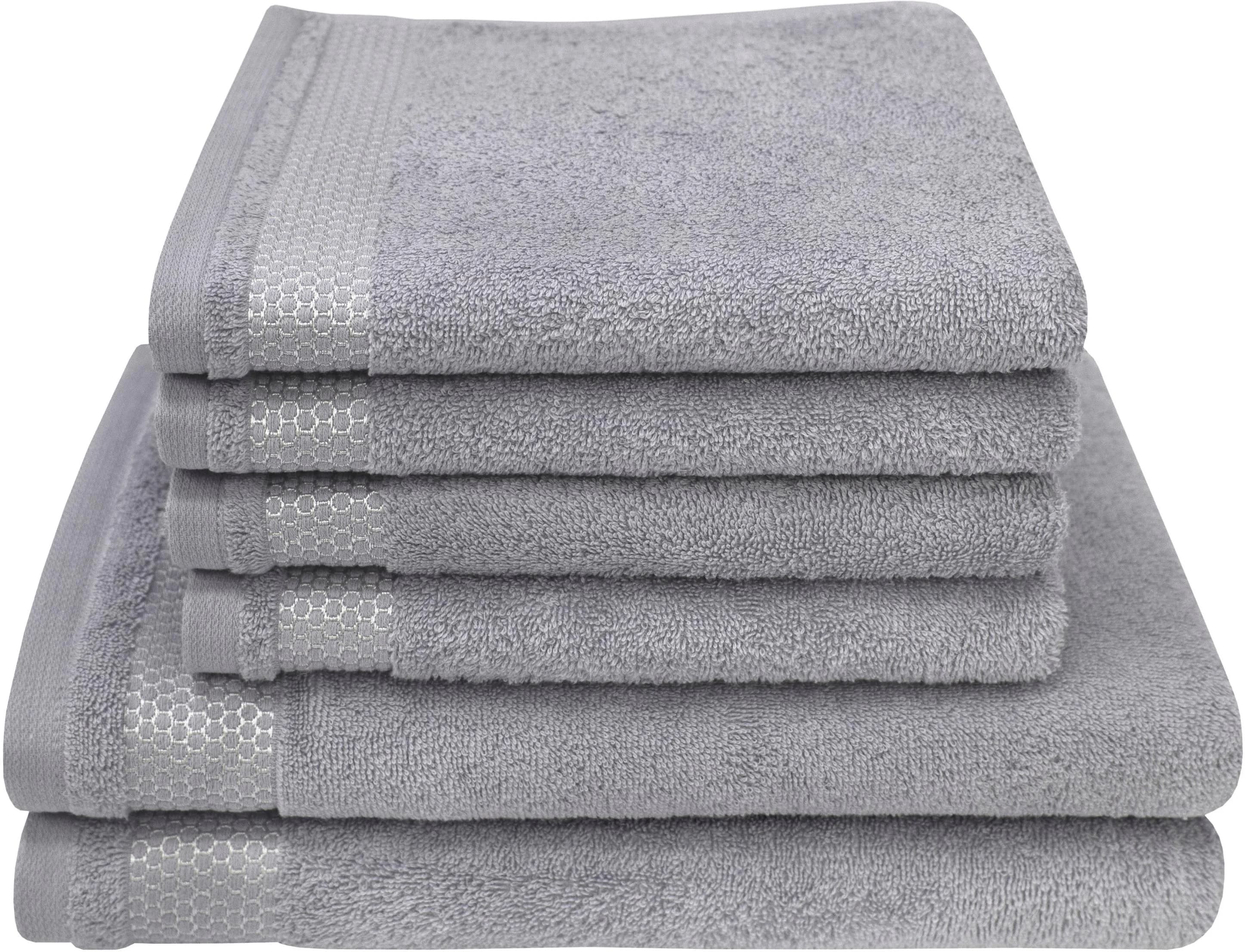 DYCKHOFF Handtuch Set Gloss 6-tlg. Silber Walkfrottier