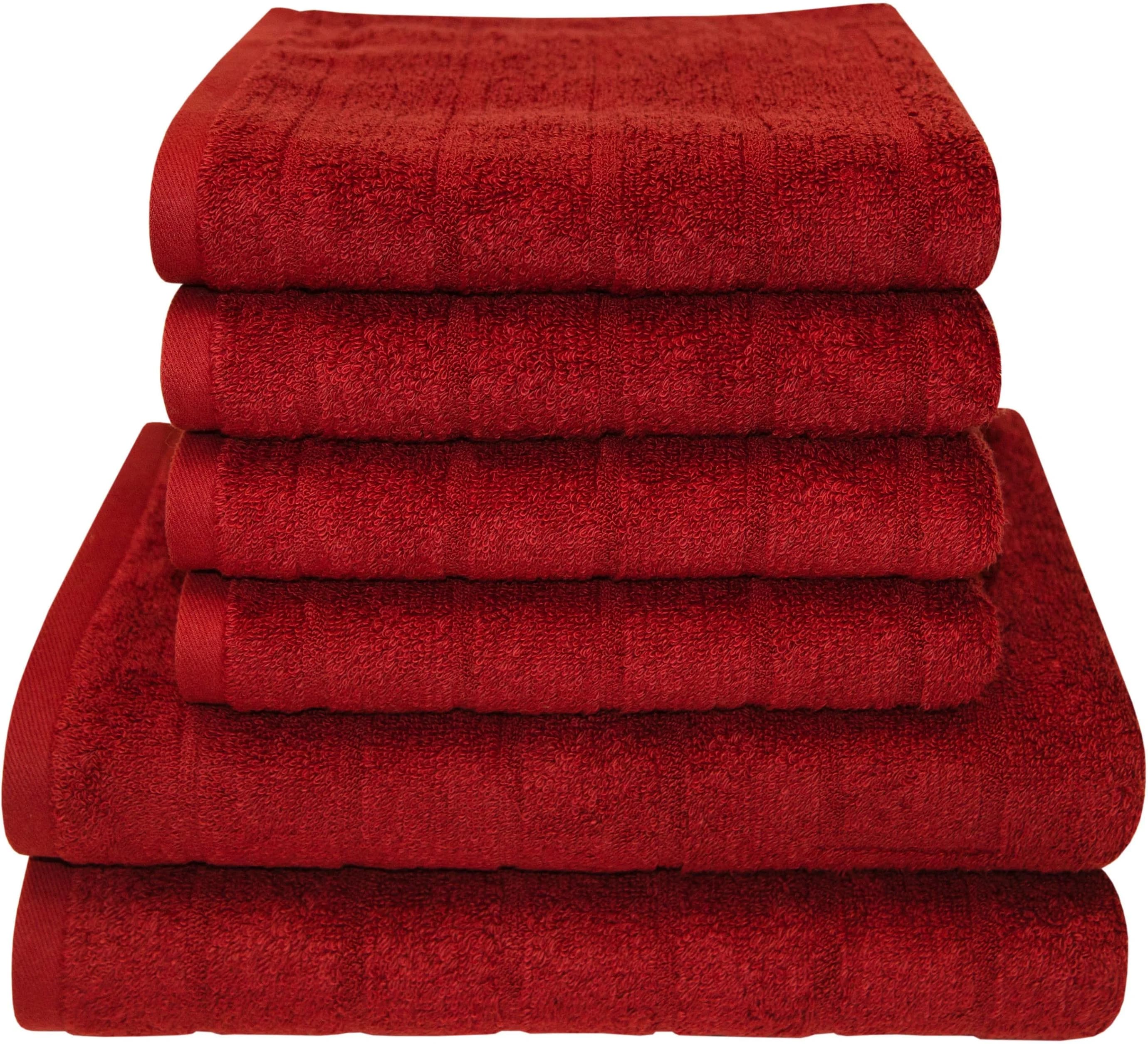 DYCKHOFF Handtuch Set City Lights 6-tlg. Rubin 100% Baumwolle