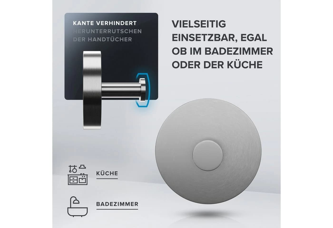 ovimar Handtuchhaken Strib Edelstahl Silber Bohren