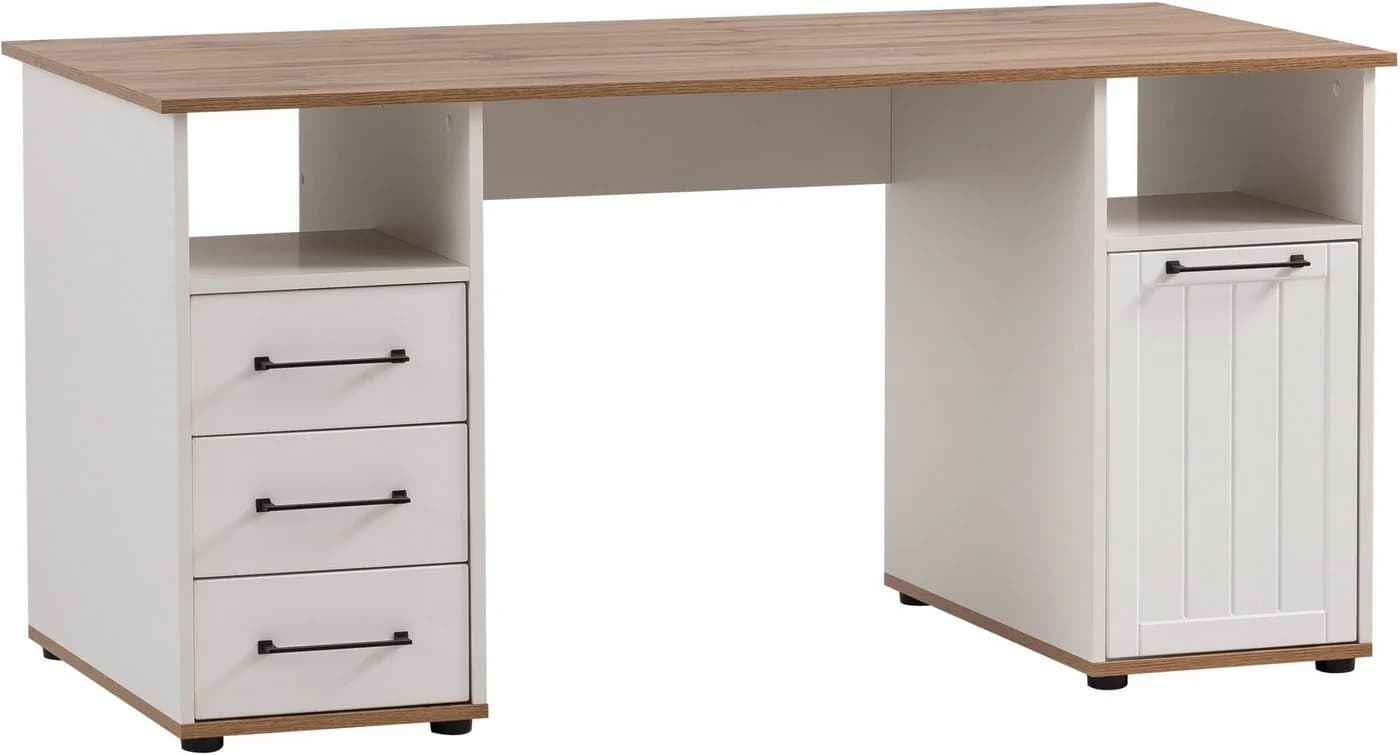 Schreibtisch SCHILDMEYER Jelda Eiche Landhausfarben Weiß 150 cm - Bild 2