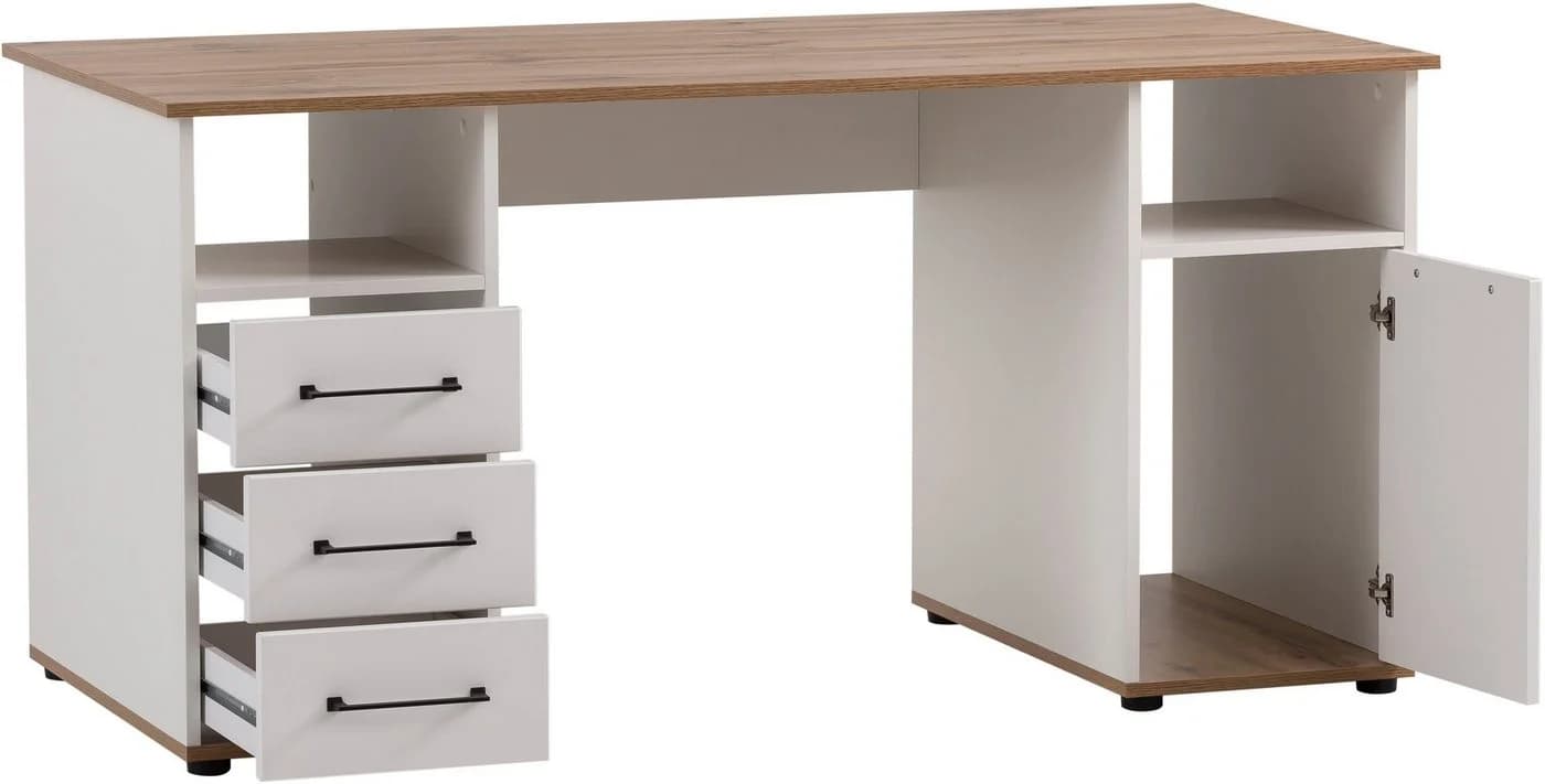 Schreibtisch SCHILDMEYER Jelda Eiche Landhausfarben Weiß 150 cm - Bild 3